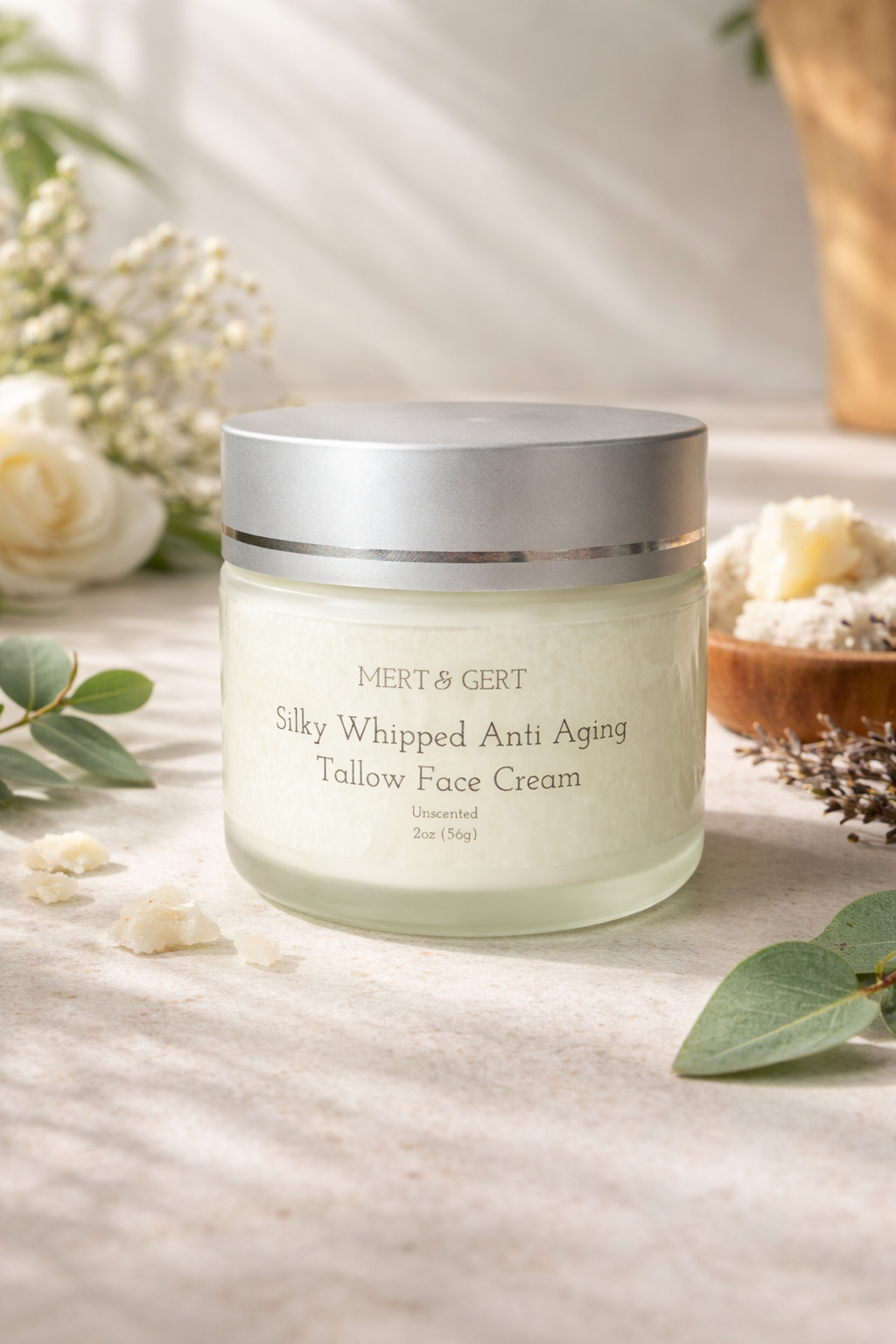 Whipped Tallow Face Cream - Unscented for Sensitive Skin