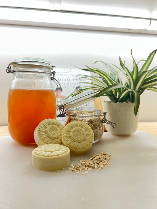 Oat Milk & Honey Tallow Facial Cleansing Bar - Gentle Natural Face Wash, 3 oz